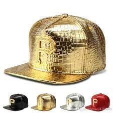 Luxury Crocodile Grain Pu Leather Hip Hop Hats Snapback Golden P Logo Diamond Dj Baseball Caps Men Women Sport Breakdancing Casquette From Nic24188888 15 06 Leather Snapback Leather Leather Baseball Cap