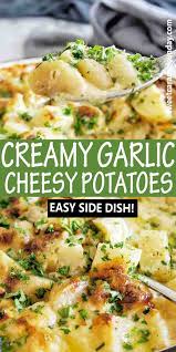 Creamy Garlic Cheesy Potatoes In 2020 Delicious Healthy Recipes Food Inspiration Recipes