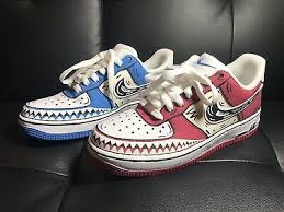 Nike Air Force 1 Custom Shark Teeth Sneaker Red And Blue Sneakers Red And Blue Chuck Taylor Sneakers