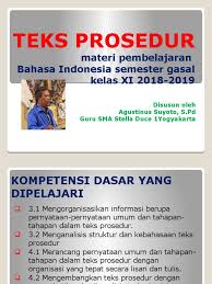 Biasanya hanya terdapat dalam resep masakan. Teks Prosedur Penyempurnaan