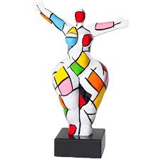 Set De 2 Statues Sculptures Decoratives Design Couple En Resine H34 Multicolore Statues Sculpture Statues Grecques