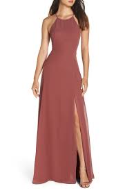 Jenny Yoo Kayla A Line Halter Gown Fall Bridesmaid Dresses Rose Bridesmaid Dresses Old Rose Bridesmaid Dress