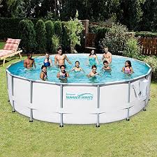 Summer Waves Elite 16 Metal Frame Above Ground Pool W Pump Electric Vacuum Green Lawn Garden Store In Ground Pools Summer Waves Above Ground Pool