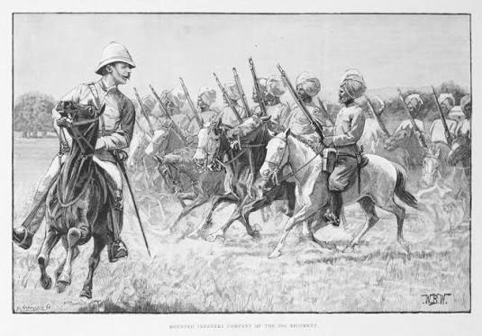 British Indian Army, Sikh soldiers physical training with rifles, 1890s - stock illustration Vintage engraving of British Indian Army, Sikh soldiers physical training with rifles, New regiments for service in Burma, 1891,