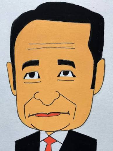 予算カット発言に揺れる 簗農林水産大臣を 描いてみました。 #簗和生 #似顔絵塾 #手描きイラスト