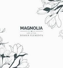 Hand Sketched Magnolia Flowers Design Elements Flower Drawing Design Hand Sketch Magnolia Design