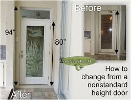The placement of your deadbolt is very dependent on the height of your standard door handle. Non Standard Height Door Solution Etched Glass Doors Florida