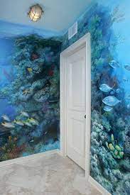 We're spotlighting 30 cheap and chic bathroom styling tips and hacks to make stylish, fresh interiors a little more accessible. Wall Mural Ideas For Bathroom Ocean Mural Mural Wall Murals