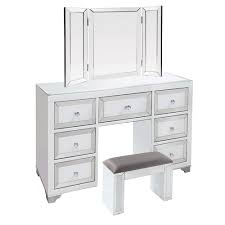 List was $299.99 $ 299. Chelsea Mirrored Silver White Dressing Table Stool Mirror