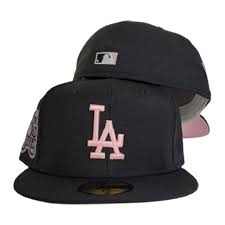 Black Los Angeles Dodgers Pink Bottom 75th World Series New Era 59fift Exclusive Fitted Inc
