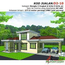 Gambar design rumah banglo satu setengah. Himpunan Pelbagai Cetusan Ilham Pelan Rumah Banglo Satu Tingkat Deko Rumah