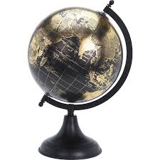 ∙ niet gerestaureerd en met… Antieke Wereldbol Globe Decoratie Zwart Goud 20 X 33 Cm Op Metalen Standaard Partyshopper Woonaccessoires Winkel