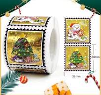 Weihnachtsaufkleber-Rolle aus Goldfolie, 300 Stück | Stamprints