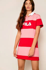 Fila Sylvia Pink Rugby Striped Shirt Dress Urban Outfits Striped Shirt Dress Fila Dress