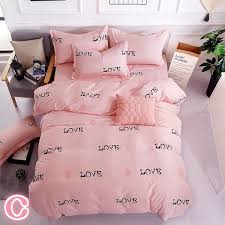 Beautiful detailed bedroom set cake. Fashion Pink Love Duvet Cover Sets Home Textile Bedclothes Lovely Bedding Girls Bedding Set Twi Decoracao De Camas Ideias De Decoracao De Quartos Roupa De Cama
