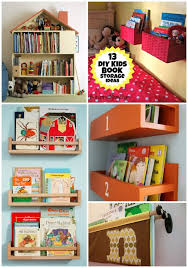 A Diy Wall Book Display With Baskets 12 More Kid S Book Storage Ideas B Inspiredmama Com Kids Book Storage Bookshelves Diy Diy Wall Books
