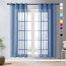 Voilage blanc motif géométrique moderne, chic, il sera idéal pour une deco moderne et chaleureuse. Rideau Voilage Noel 2 Panneaux Bleu Marine 140x260cm A Oeillets Topfinel Cdiscount Maison