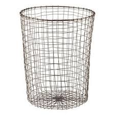 Rustic Marche Steel Trash Can Waste Basket Rustic Office Decorative Storage Bins