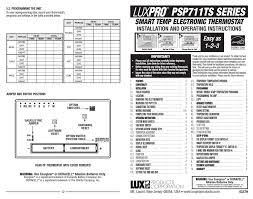Ask your dealer for other luxpro thermostats to control those . Lux Products Psp711ts Series Installation And Operating Instructions Manual Pdf Download Manualslib