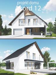 Projekt Ekonomicznego Domu Z Poddaszem Uzytkowym I Garazem Mieszczacego Sie Na Niewielkiej Dzialce Celem Przyswiecajac House Styles Outdoor Decor House Plans