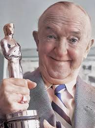 Comedy great Stan Laurel with the honorary Oscar he won in 1961.