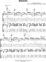 Print And Download Seether Broken Guitar Tab Includes Guitar Tab For Voice Range E4 E5 Or Guitar Range E3 E7 In G Major Guitar Tabs Broken Guitar G Major