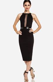 Dailylook Dailylook Mesh Strip Midi Dress In Black Fashion Clothes Clothes For Women