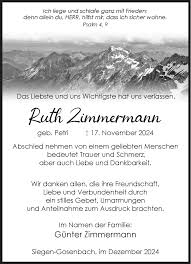 Traueranzeigen von Ruth Zimmermann
