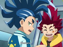 Hikaru And Hyuga Are Members Of A Beyclub Called Bombers Anime Beyblade Characters Boys Blue Hair