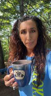 Morning coffee with our camping buddies