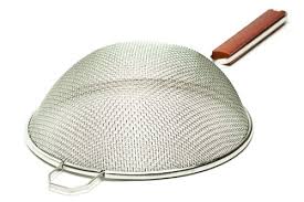 An extremely useful tool, with a clever steel strainer that clips with the funnel at the opening of the spout to remove debris, detritus, and other foreign matter that is not wanted within your final creations. 10 Inch Stainless Steel Strainer