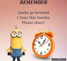 Remember Clocks Go Forward One Hour This Sunday Clocks Going Forward Clocks Forward Clock