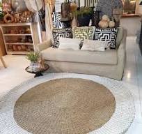 Round Mariana NW Woven Straw Grass & Raffia Floor Mats -