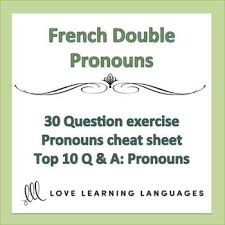 French Double Pronouns Exercise Packet Distance Learning Pronouns Exercises Teaching French Pronoun Activities