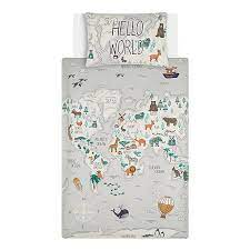 Princess full size bed set. World Map Easy Care Reversible Duvet Set Single Home George At Asda