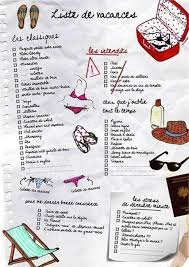 Tics En Fle Faire Une Liste De Vacances Francais Fle Fos Apprentissage Traduction Et Revision Liste De Vacances Check List Vacances Vacances