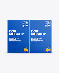 Download Two Paper Boxes Mockup In Box Mockups On Yellow Images Object Mockups