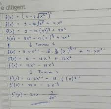 Turunan merupakan suatu perhitungan terhadap perubahan nilai fungsi karena perubahan nilai input (variabel). Bantuannya Turunan Kedua Fungsi F X 3 2 Akar X 3 2 Brainly Co Id
