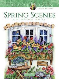 The act of coloring is said to relieve stress, improve focus, enhance a sense of calm and stimulate both sides of the brain. Creative Haven Spring Scenes Coloring Book Goodridge Teresa Amazon In Books
