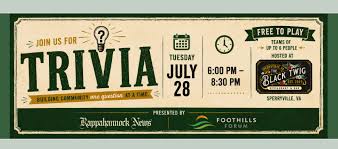 Foothills Forum, Rapp News kick off trivia night