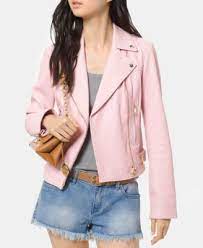 Michael Michael Kors Leather Moto Jacket Yellow M Blazer Jackets For Women Womens Moto Jacket Moto Jacket