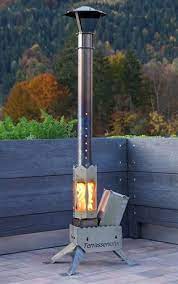 H 225 cm x b 42 cm x t. Feuerkorb De Pellet Zeltofen Terrassenofen Mit Feuerlaterne 4 5 Liter Pellettank