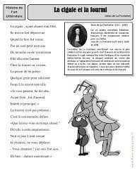 La Cigale Et La Fourmi Jean de La Fontaine - cm1 - cm2 - Arts Du Langage -  Histoire Des Arts - Cycle 3 2 | PDF | Fable