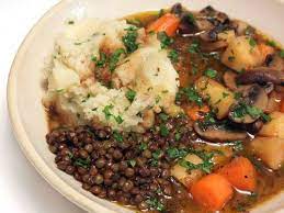 Braised Root Vegetables With Du Puy Lentils And Red Wine Sauce Root Vegetables Recipes Vegetarian Recipes Healthy Lentil Recipes