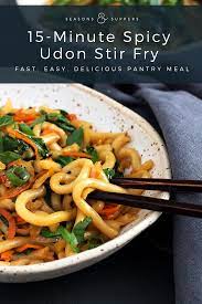 15 Minute Spicy Udon Stir Fry Udon Recipe Udon Stir Fry Vegetarian Udon
