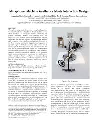 Metaphone: Machine Aesthetics Meets Interaction Design