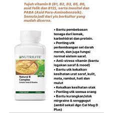 Aisyah consumer gla shaklee jugak tau hihi. Health Care Nutrilite Natural B Complex 250 Tab Vitamin B Complex Pelbagai Kebaikan Kesihatan Shopee Malaysia