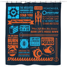Portal Quotes Shower Curtain Portal Game Portal 2 Game Quotes