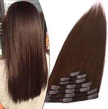 This sometimes takes a few rounds of rinsing! 10 Inch Real Hair Clip In Hair Extensions 100 Remy Human Hair Full Head Silky Straight Short Hair 8 Pieces 18 Clips Hair Extension 75g 4 Chocolate Brown Amazon Co Uk Beauty