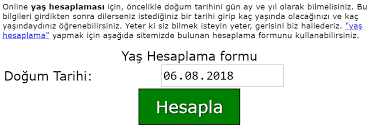 Online Yas Hesaplamasi Icin Oncelikle Dogum Tarihini Gun Ay Ve Yil Olarak Bilmelisiniz Bu Bilgileri Girdikten Sonra Dilerseni Bilgi Yastiklar Dogum Tarihleri